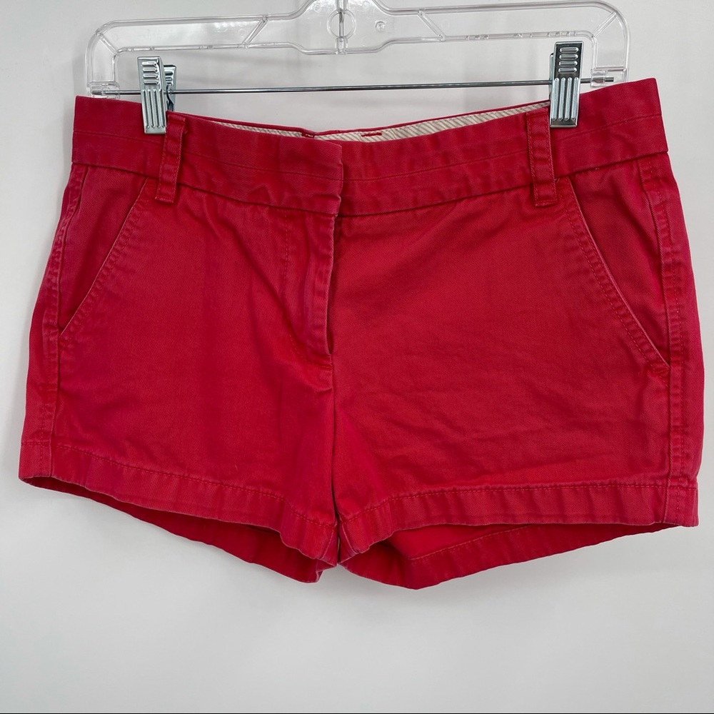 J.Crew Broken in Chino Shorts Size 4 Red
